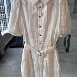 Karina Grimaldi Ivory Button-Down Dress